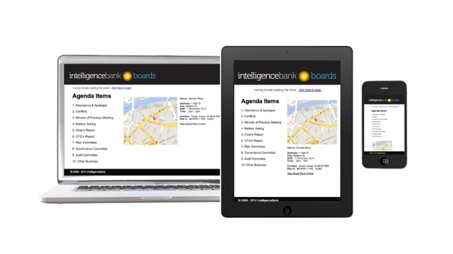 screenshot of IntelligenceBank Boards